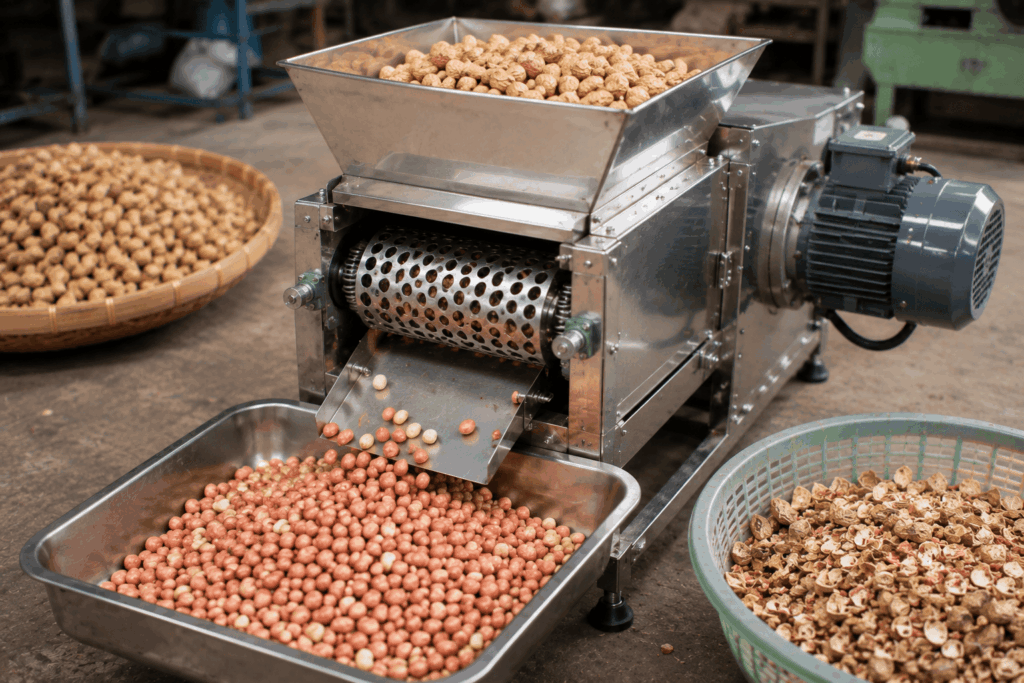 cara mengupas kacang tanah kering