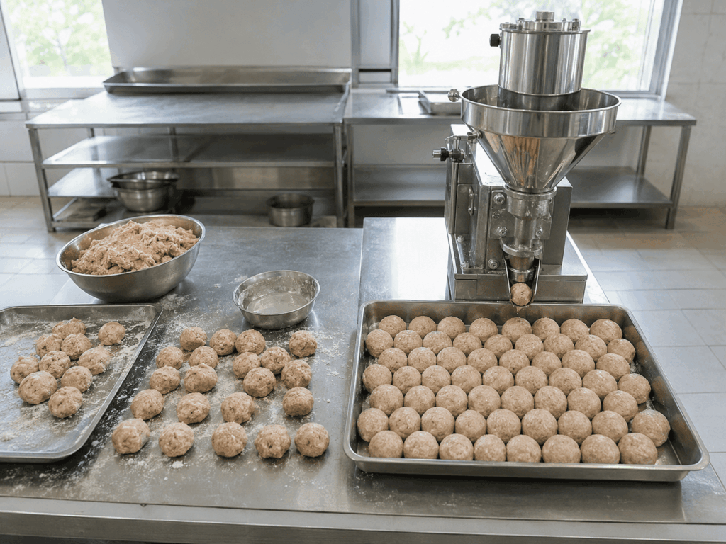 perbedaan cetak bakso manual otomatis