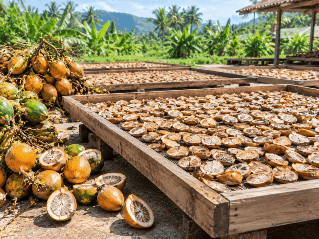 cara mengeringkan buah pinang