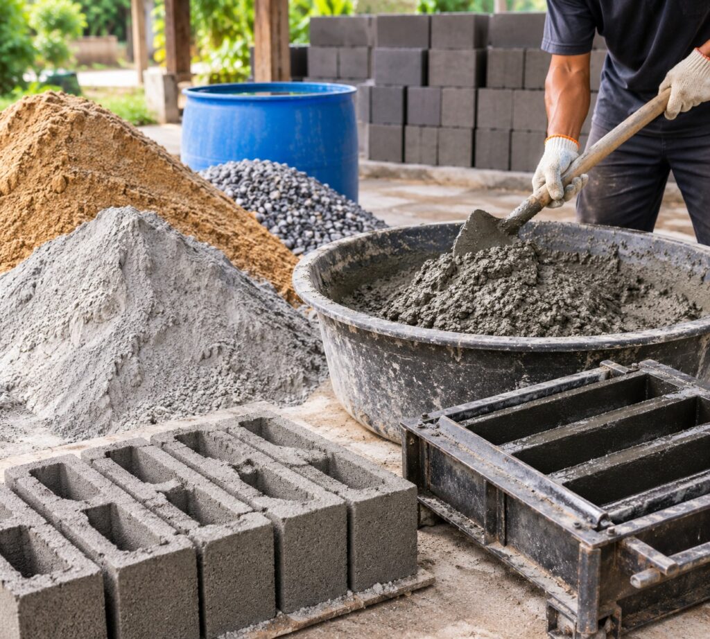 bahan campuran batako yang kuat