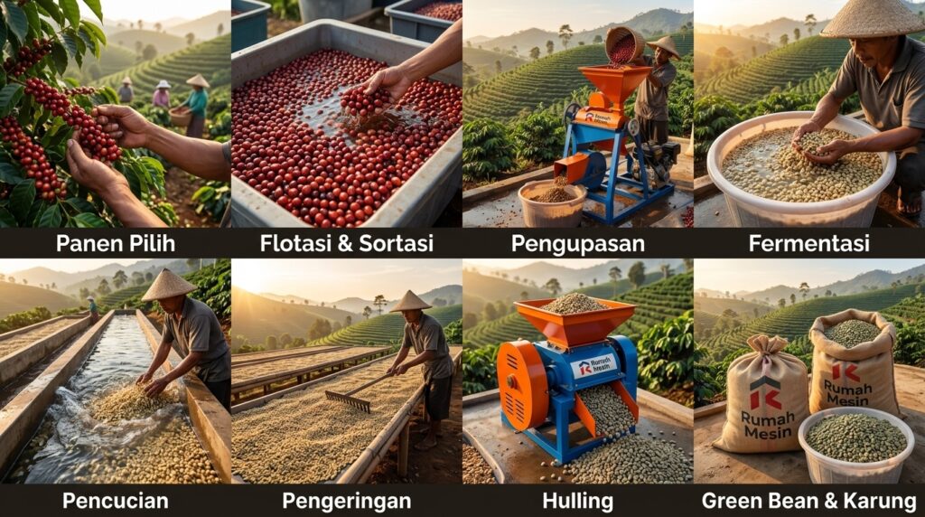 cara mengolah kopi menjadi green bean