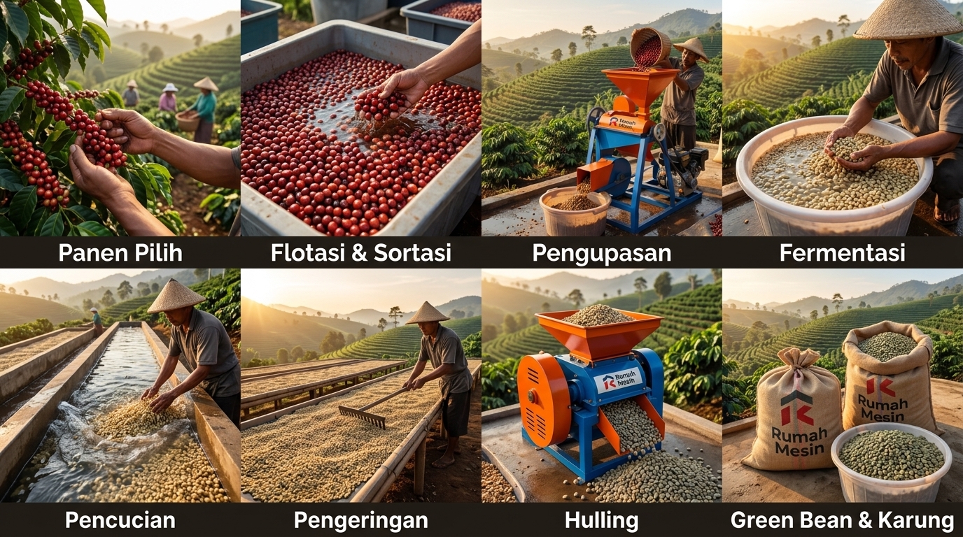 cara mengolah kopi menjadi green bean