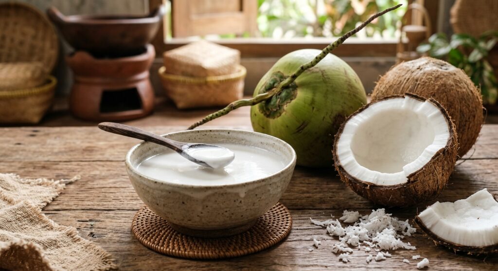 hasil santan dari kelapa parut